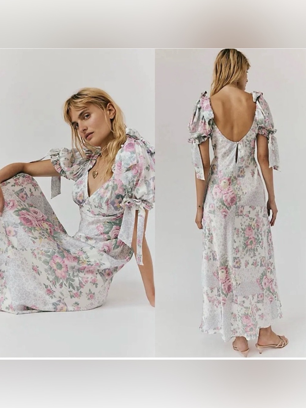 Selkie The Poet Printed Slip Dress